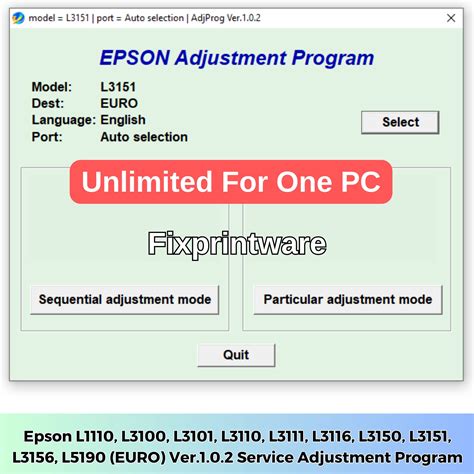 Epson L1110, L3100, L3101, L3110, L3111, L3116, L3150, L3151 .